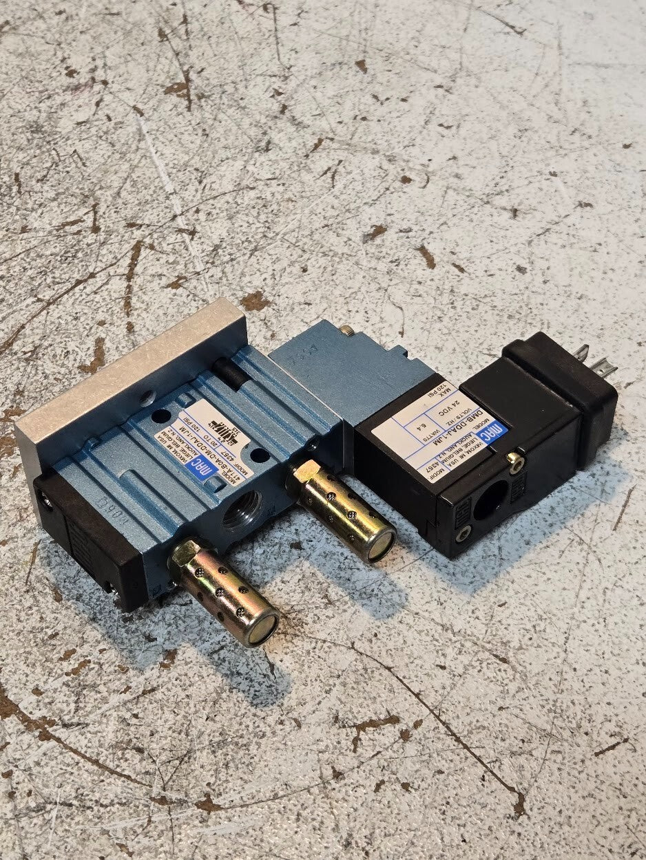 MAC Valves 411A-BOA-DM-DDAJ-1JM with Manifold Block and Solenoid DMB-DDAJ-1JM