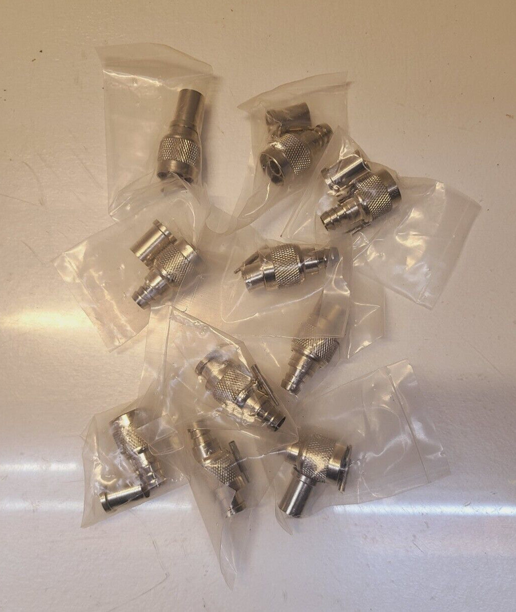 10 Quantity of AIM Electronics Coaxial Male Crimp Connectors 26-8005 (10 Qty)