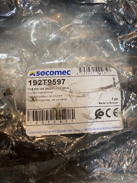 Socomec 192T9597 Current Transformer TCB100-125 | 2500/5 | 30VA