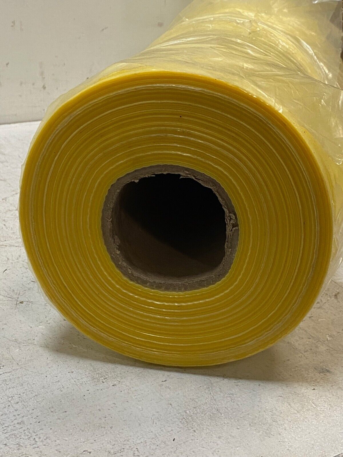 Yellow Plastic Sheeting Roll 36-3/8" Width 7-3/4" Roll Diameter