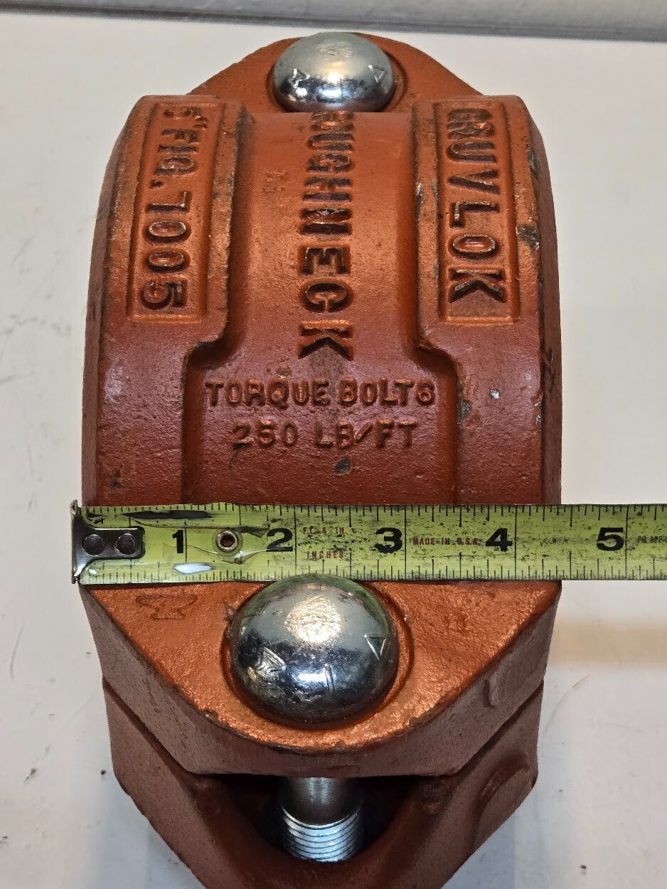 Gruvlok Roughneck Ductile Iron 5" Pipe Coupling Fig. 7005 Torque Bolts 250lb/ft