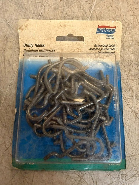 3 Packages of 26 National Galvanized Finish Utility Hooks N180-760 | V2349