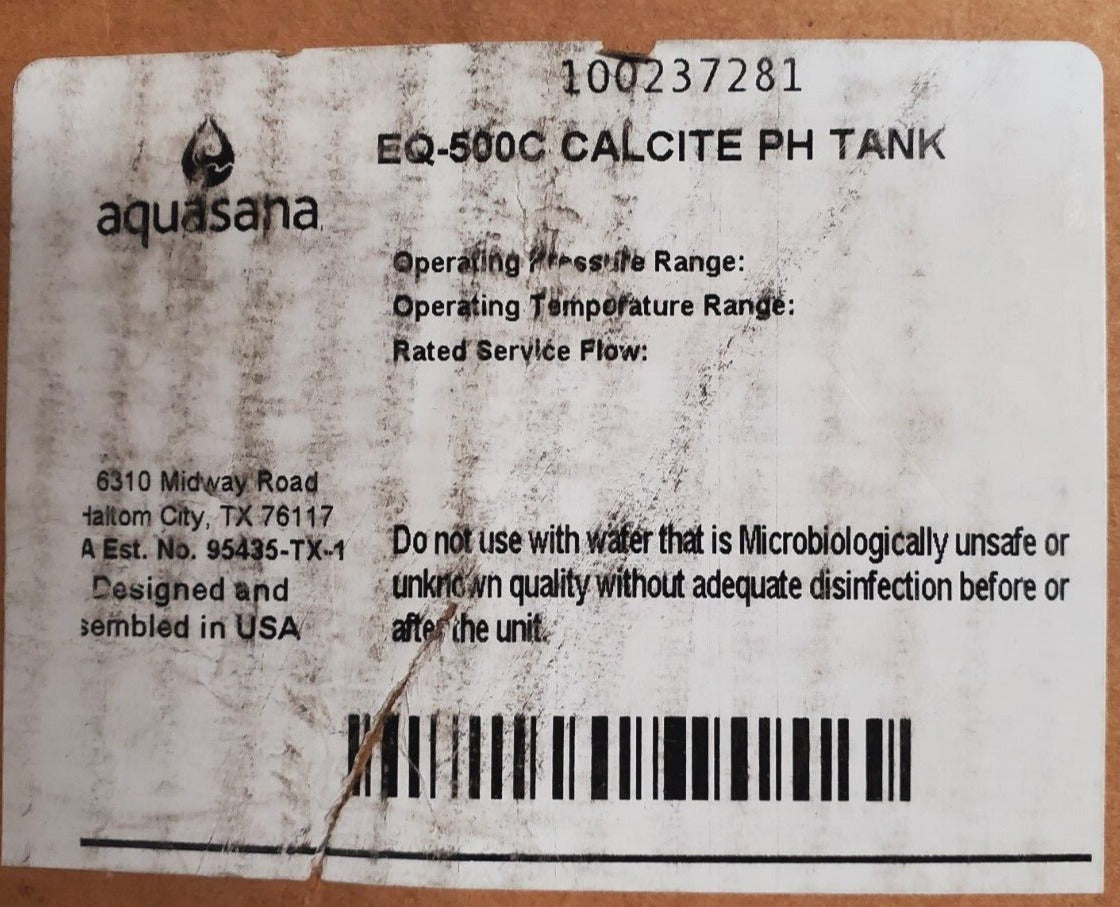 Aquasana Calcite PH Tank 100237281 | EQ-500C  13773742001 | R203Ba00072 | 8X44"