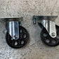 2 Pack of Swivel Caster Steel Wheels 95mm Base 86mm OD 29mm Treadwidth (2 Qty)