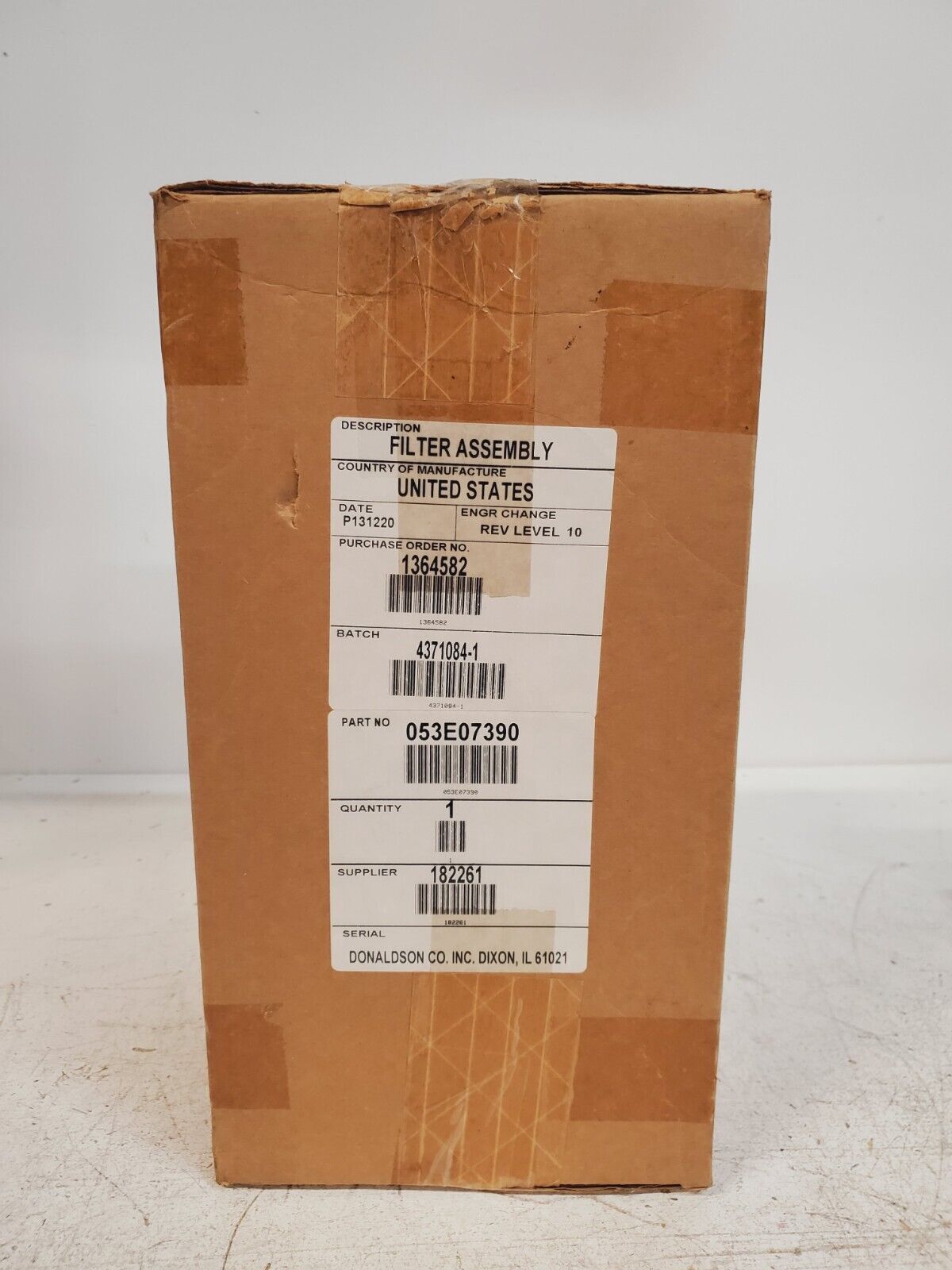 Donaldson Filter Assembly 053E07390 | 182261 Rev Level 10