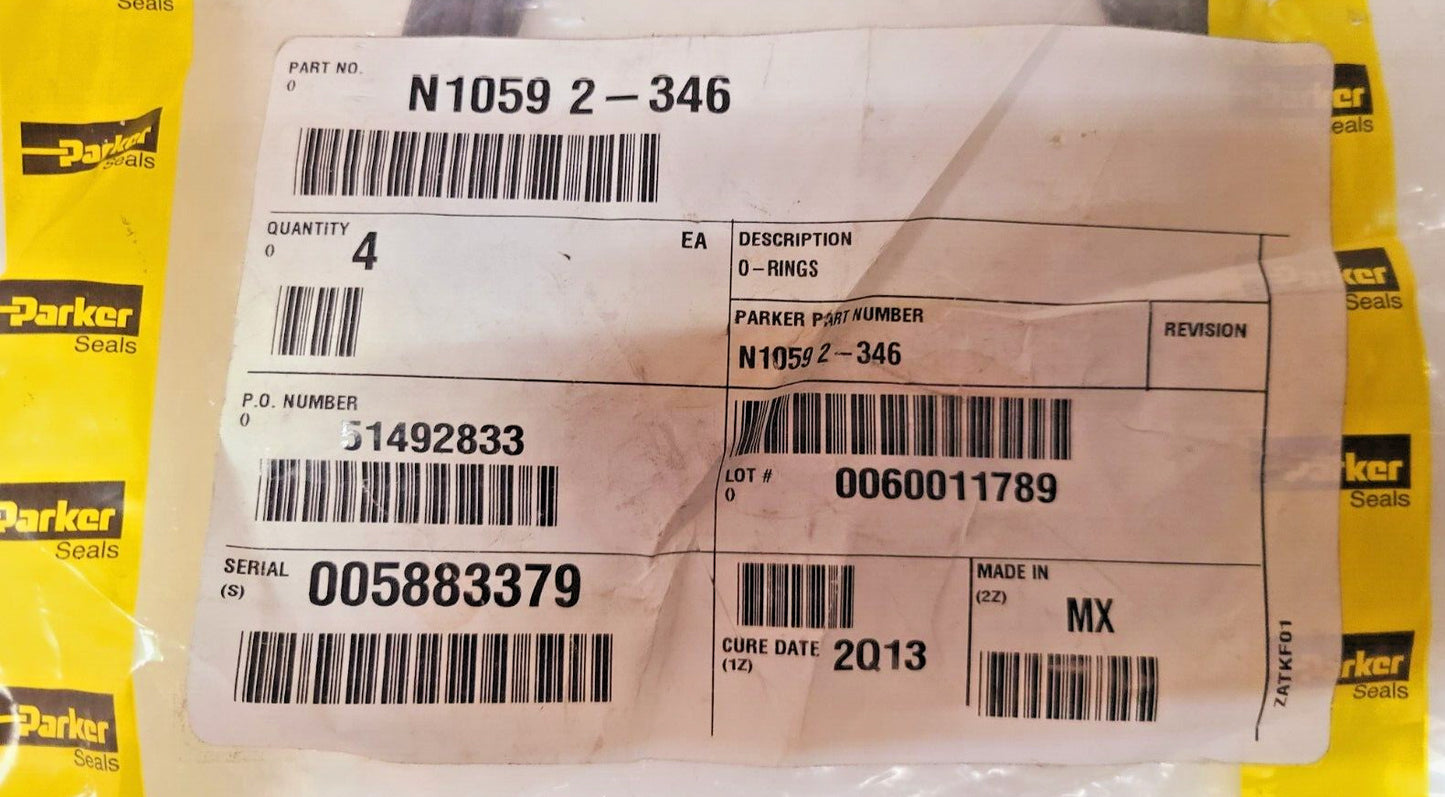 4 Quantity of Parker O-Rings N1059 2-346 | 005883379 (4 Qty)