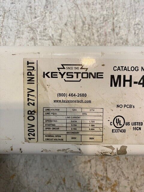 Keystone 00498 | MH-400A-D-FCAN Metal Halide Ballast 400W | 120V or 277V