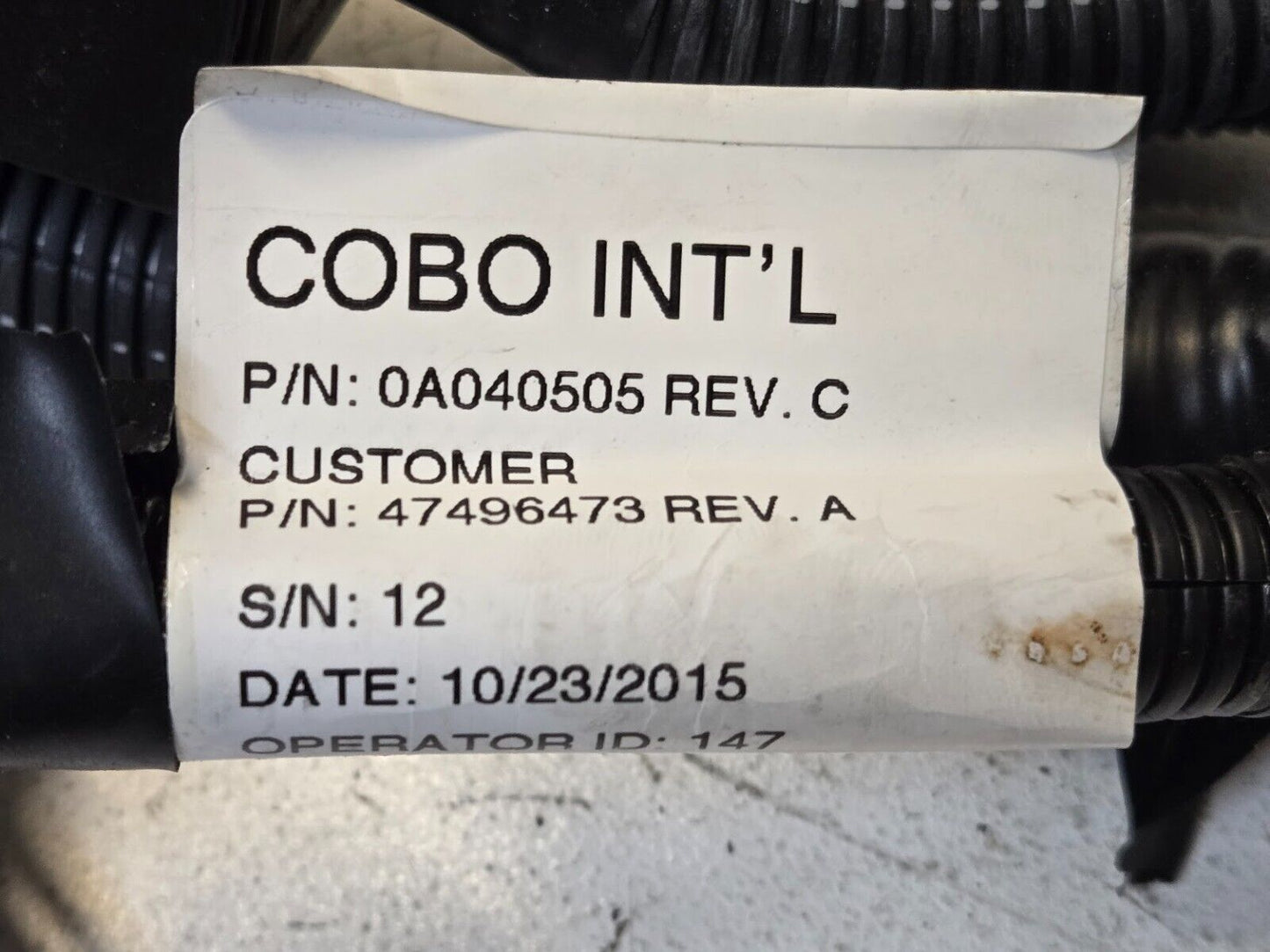 Cobo Intl Wiring Harness 47496474 For Case | 0A040506 | 47496473 | 0A040505