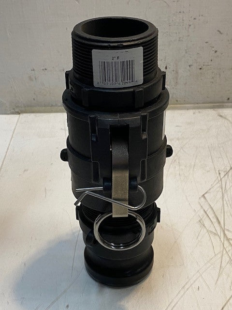 Apache 2" Part D Female Cam & Groove Polypropylene Adapter w/ 2 Part F Couplings