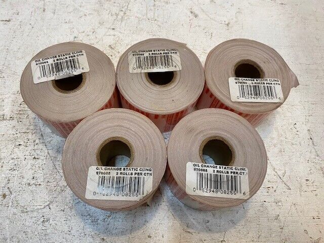 5 Quantity of Oil Change Static Cling Rolls 970065 3-1/4" Dia. (5 Quantity)