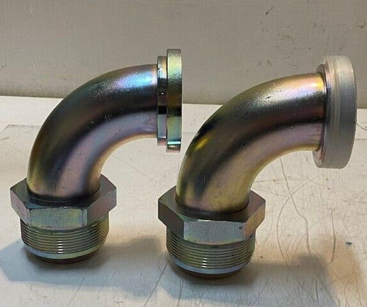 2 Qty of Hydraulic Split Flange 90 Degree Elbow Fittings 6" H 45mm ID (2 Qty)