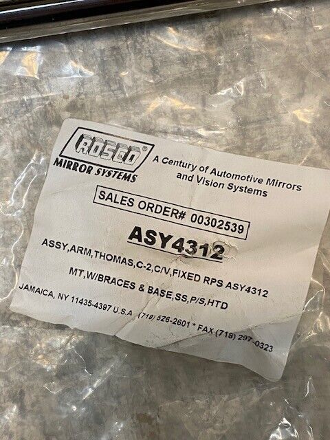 Rosco ASY4312 Thomas C2 Heated Stainless Steel Arm & Braces SCR7070