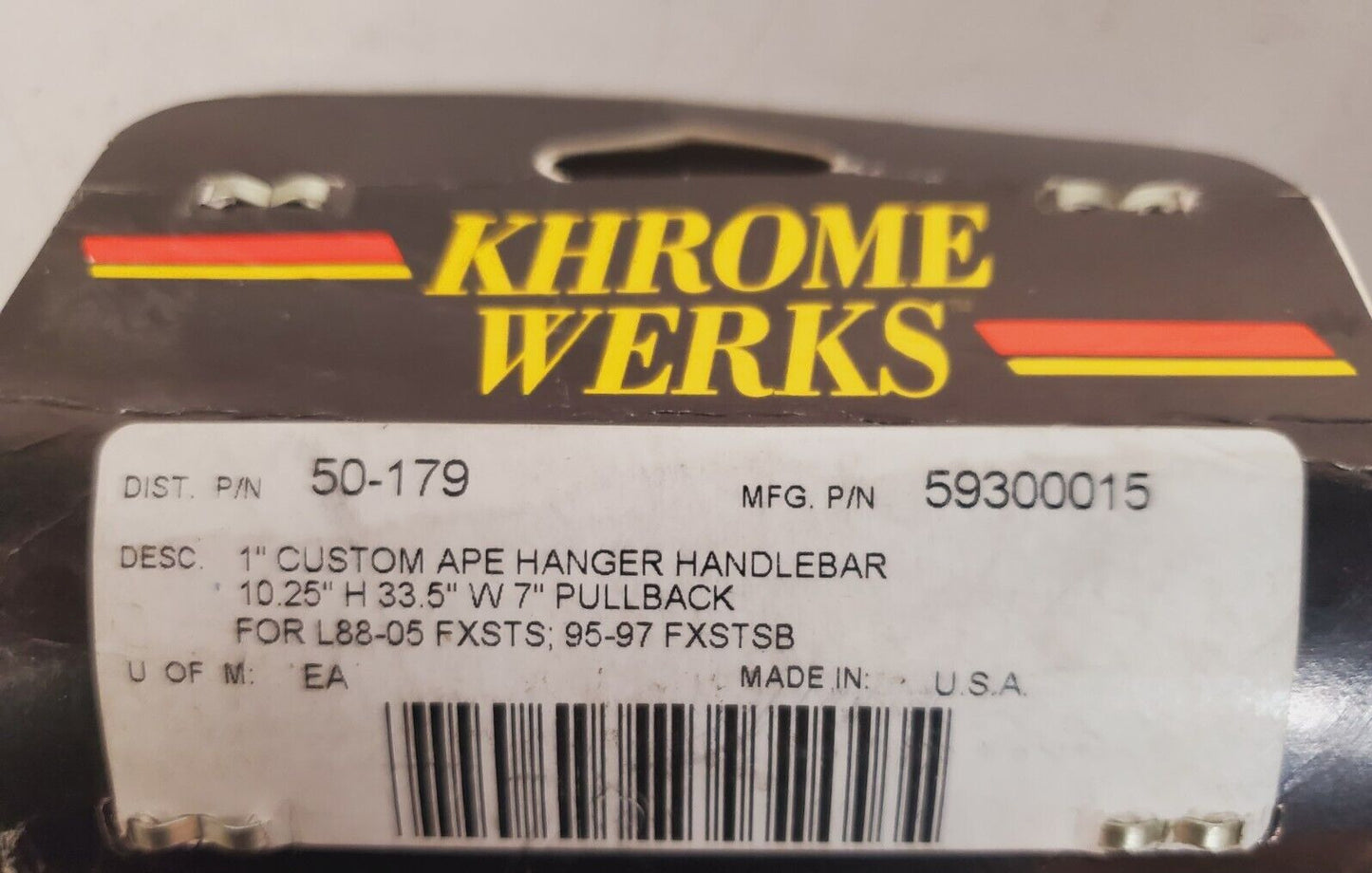 Khrome Werks 1" Custom Ape Hanger Handlebar 10.25" H33.5" W7" 50-179 | 59300015