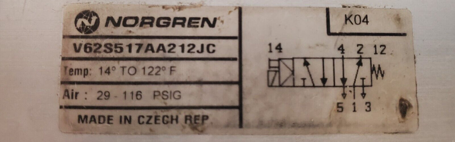 Norgren Valve V62S517AA212JC D05