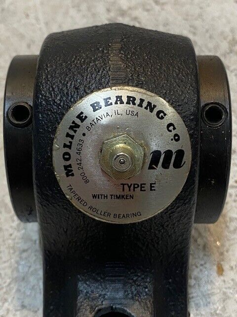 Moline Type E Pillow Block w/ Timken Bearing 08125DE 6" L 3" H 32mm Bore 2-Bolt