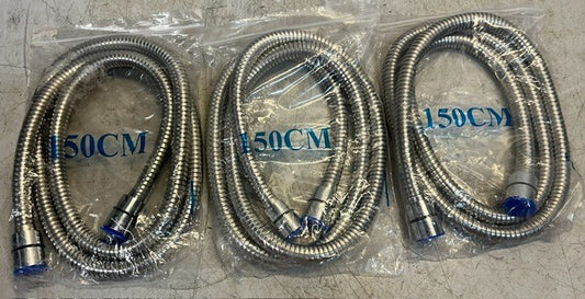 3 Quantity 150cm (59in) Stainless Steel Shower Hose Durable Flexible Replacement