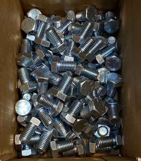 Box of 100 Zinc Plated Hex Head Steel Bolts 1-1/4" Long 16mm Thread 24mm Head