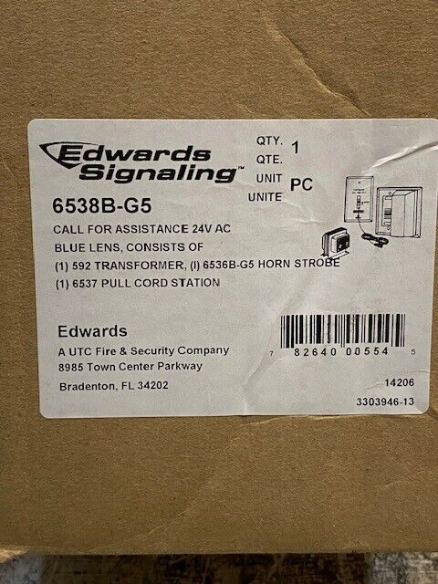 Edwards Signaling 6538B-G5 Call for Assistance 24V AC Blue Lens