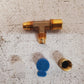 7 Quantity of Compression Brass Tee Fittings 3/8"x3/8"x1/2" (7 Qty)