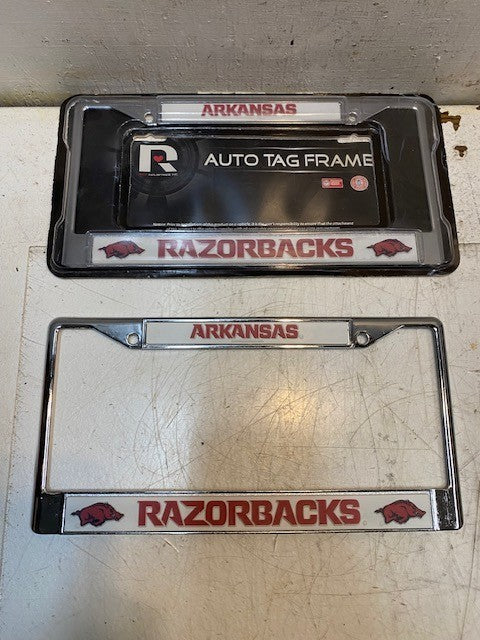 2 Quantity of Arkansas Razorbacks Chrome Metal License Frames FC360104 (2 Qty)