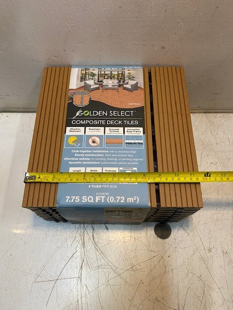 Golden Select 1791218 Composite Deck Tiles 7.75 Sq Ft 8 Tiles Weather Resistant