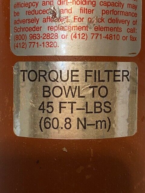 Hydraulic Torque Filter Bowl to 45 FT-LBS | CF401CCZ3S | 14-3/4" L 4-1/2" W