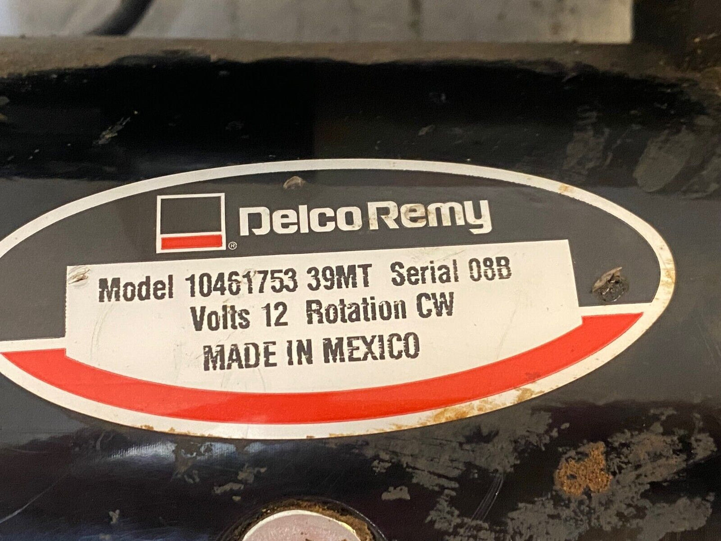 Delco Remy Starter 10461753 39 MT Serial 08B Volts 12 Rotation CW