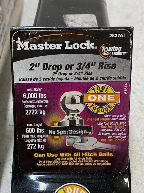 2 Qty of Master Lock 2827AT Ball Mounts 6000 lbs 2" Drop 3/4" Rise (2 Quantity)