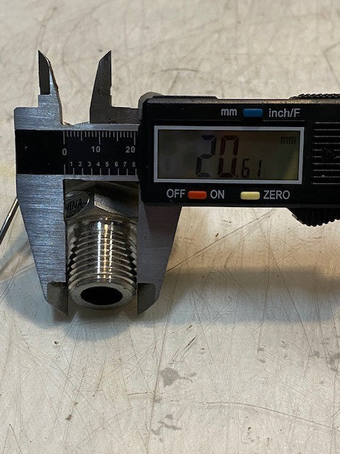 Air Hose Coupling 50ME SS316 | 21mm Thread 12mm Bore 2-3/8" Wide 2-5/8" Tall