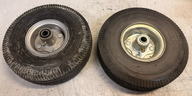 Two Count 10-Inch Air-Filled Utility Tires Sized At 4.10/3.50-4 For Wagons