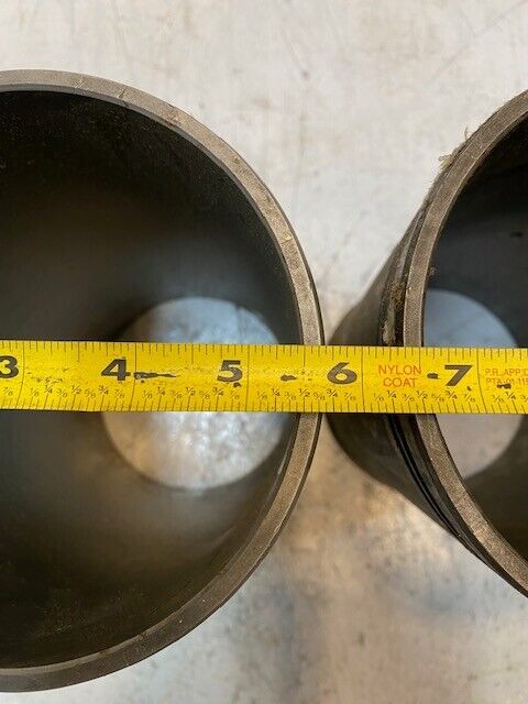 2 Qty of Cylinder Sleeves 10-1/4" Long 5-1/4" ID 5-11/16" OD 6" OD Bottom -2 Qty