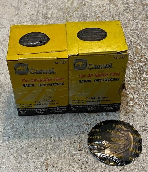 2 Qty of Camel Radial Tire Patches 2-1/4" Round 30 Pack 14-137 (60 Pcs Total)