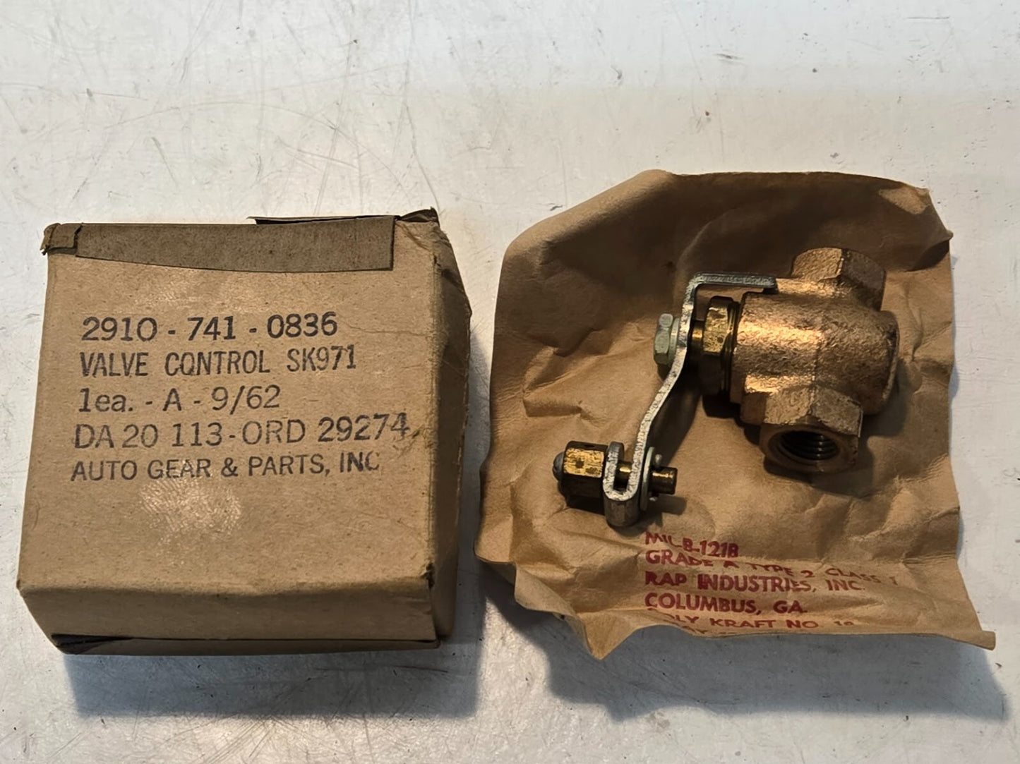 Auto Gear & Parts Valve Control SK971 | 2910-741-0836 | DA20 113-ORD 29274