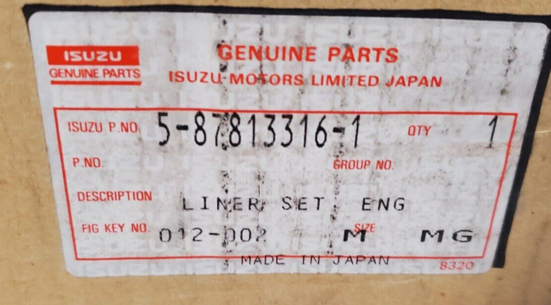 Isuzu Liner Set 5-87813316-1 | 012-002 | SIZE M MG | 1-12121001-0