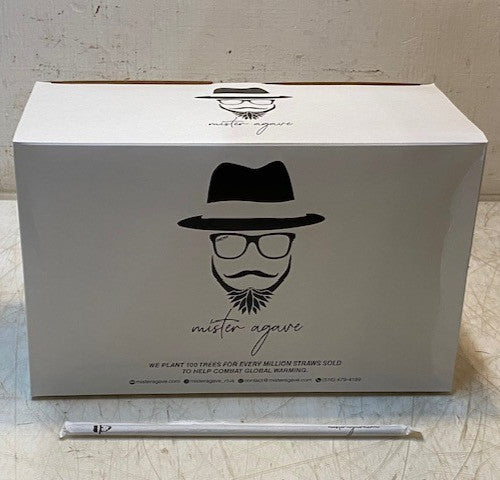 Box of Mister Agave Standard Black Agave Wrapped Straws 8.25 Inch 2000 Straws