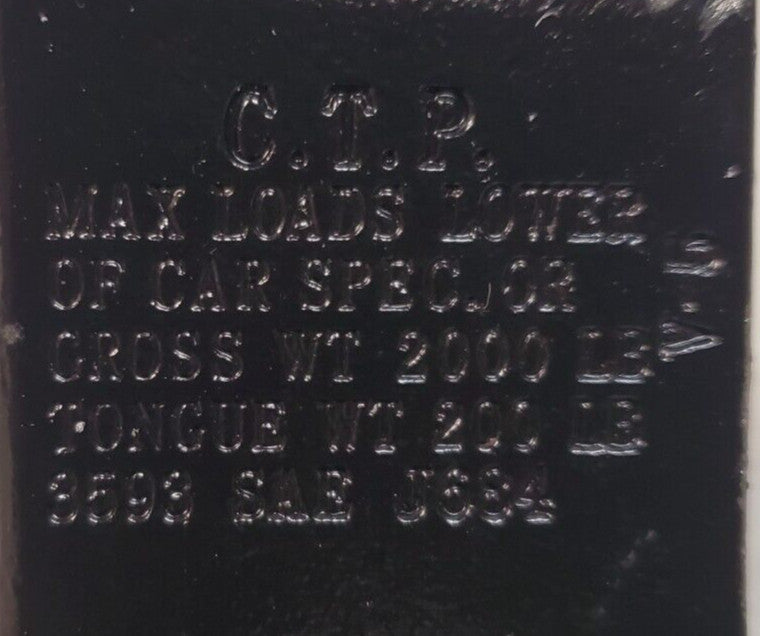 C.T.P. Trailer Hitch Drawbar Kit 3593 SAE J684 | 2000Lb Gross WT | 200Lb Tongue