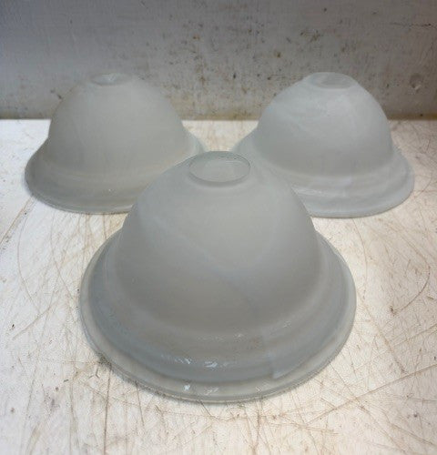 3 Qty of White Frosted Glass Domes Bowl-Shaped Lamp Shades 8-1/4" x 4" (3 Qty)