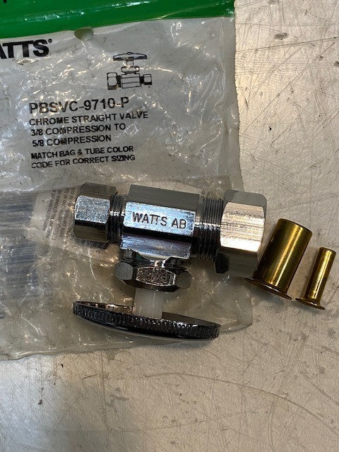 Watts PBSVC-9710-P Chrome Straight Valve 3/8 Compression to 5/8 Compression