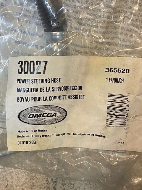 Omega 30027 Power Steering Pressure Hose 365520