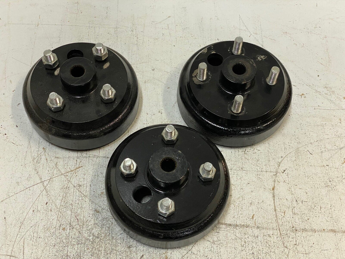 3 Qty of Golf Cart Brake Drum Hub Assys 4-Bolt 6-1/2" OD 19mm Bore (3 Qty)