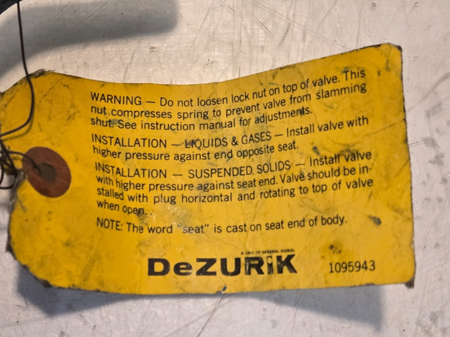 DeZurik Quarter Turn Valve 1023890 for 3/4" Pipe | 1086315 | 1095943