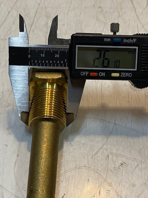6 Qty of Brass Hex Thermowells 4-1/8" L 30mm Inside Thread 17mm Shaft (6 Qty)