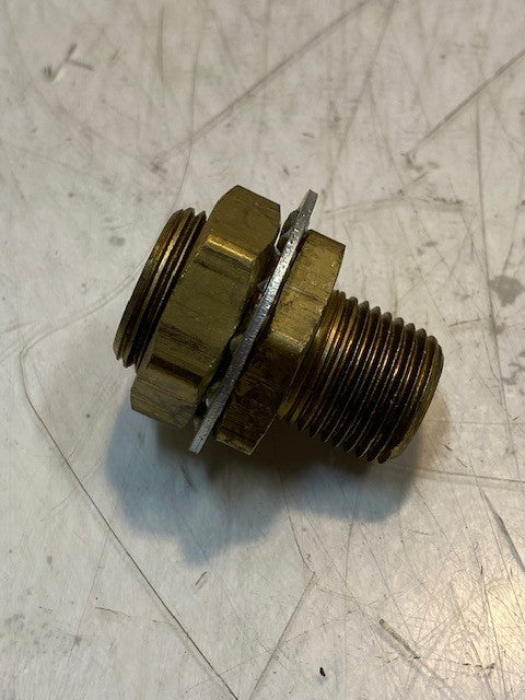 9 Qty of Brass Bulkhead Hex Fittings 1-5/8" Long 21mm Thread 32mm Hex (9 Qty)