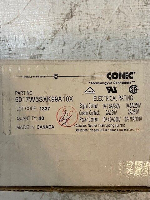 Conec Amphenol 32 of 5017W5SXK99A10X Plugs, 20 of 164X11959X Plugs - 52 Total