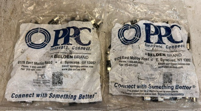 2 Quantity Bag of 50 Brelden PPC EX6XL Compression Coaxial Cable Connectors