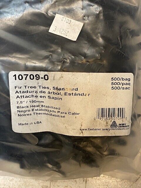 3 Bags of 500 Qty of Avery Standard Fir Tree Ties 7.5" 10709-0 (1,500 Qty Total)