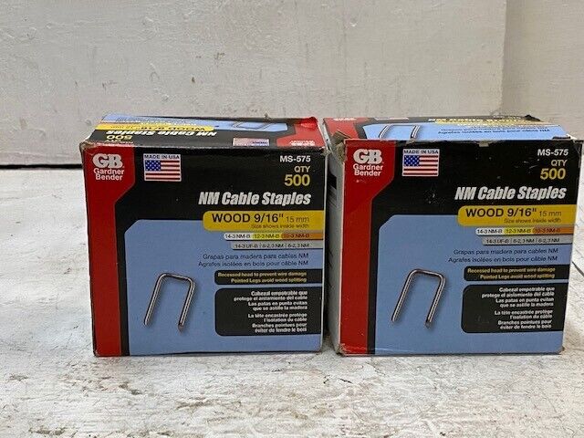 1,000 Qty of Gardner Bender MS-575 NM Cable Staples Wood 9/16" 15mm (1,000 Qty)