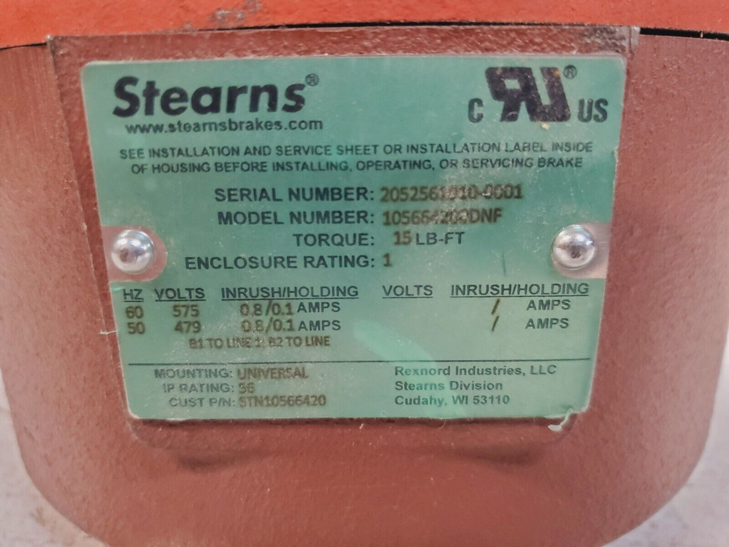 Stearns Brake Universal Mount 15LB-FT Torque  STN10566420