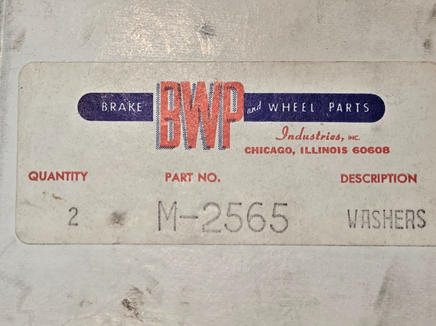 4 Quantity of BWP M-2565 Axle Thrust Washers 1-3/4" ID 3-1/2" OD (4 Qty)