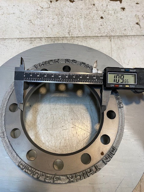 12-Lug Brake Disc Rotor 00126 Min Thick 32.0mm 12x136mm 110mm Bore 11" OD